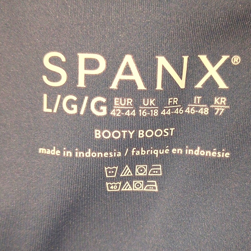 SPANX Women L Booty Boost 7/8 Active Leggings Blue Grey FlexAppeal High Waist - Picture 9 of 9